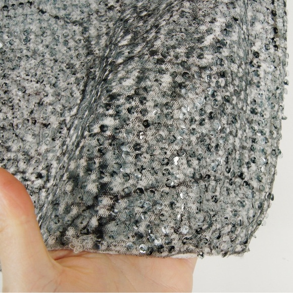 Vintage Y2K Guess Blue Grey Black Sequin Party Grunge Stretch Waist Mini Skirt - Picture 2 of 5